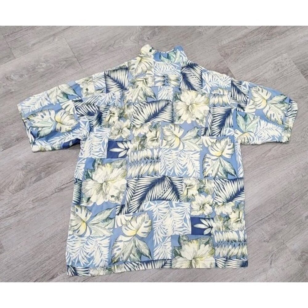 Tommy Bahama Shirt Large Floral Hibiscus Button Up Silk Hawaiian Loop Collar - Picture 6 of 6